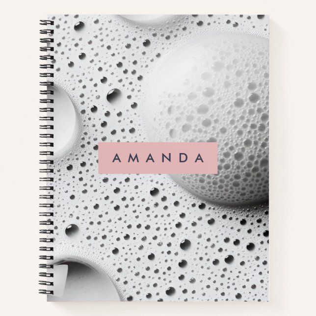 Personalised Soft Grey Bubble Texture Design Notebook (Front)