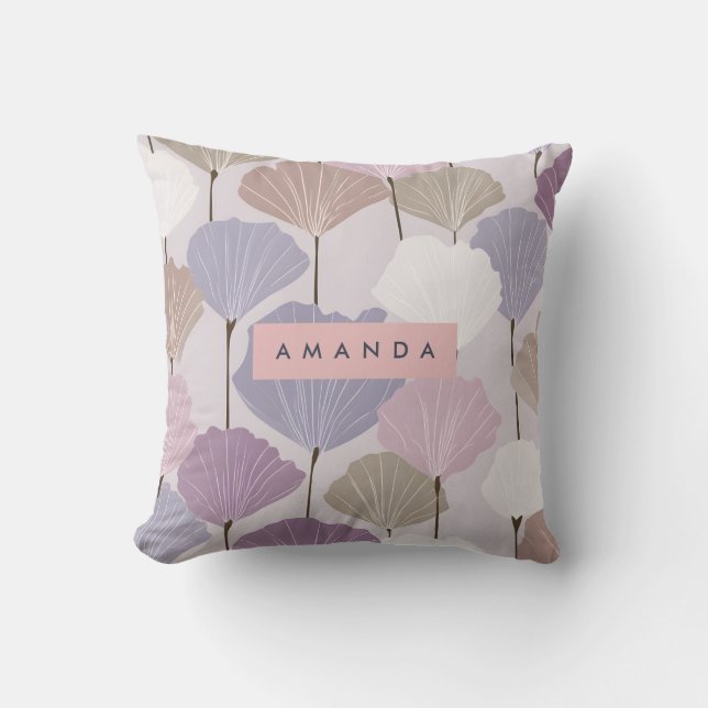 Personalised Soft Mauve and Lilac Floral Elegance Cushion (Front)
