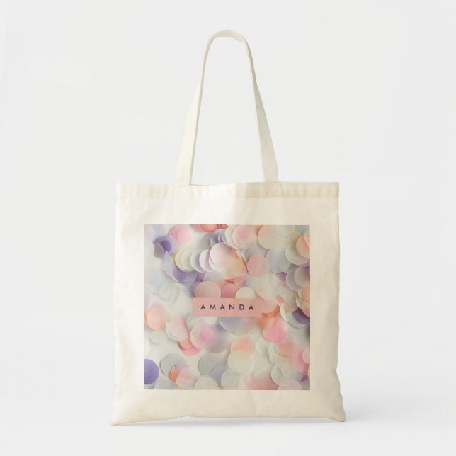 Personalised Soft Pastel Confetti Design Tote Bag (Front)
