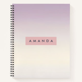 Personalised Soft Pastel Lavender Gradient Notebook