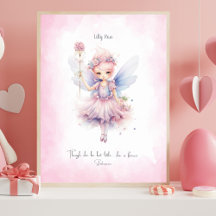 Personalised Soft Pink Fairy Nursery Wall Art