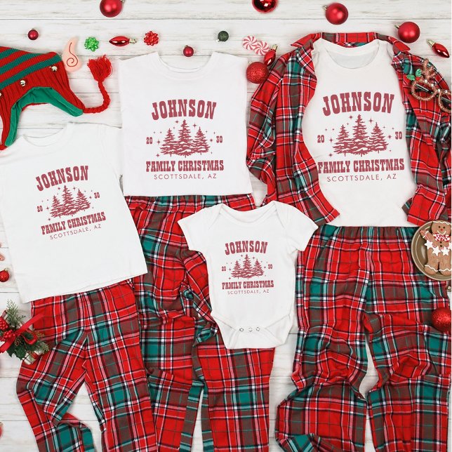 Personalised Soft Red Family Christmas Matching T-Shirt (Creator Uploaded)