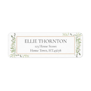 Personalised Soft Spring Leaves Return Address Label