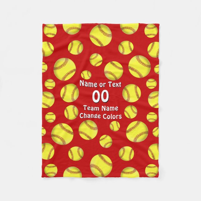 Personalised Softball Blankets Cute Softball Gifts (Front)
