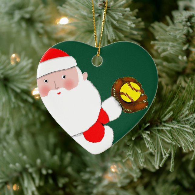 Personalised Softball Christmas Collectable Ceramic Ornament (Tree)