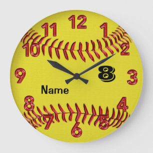 Personalised Softball Clock with NUMBER and NAME