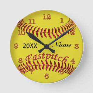 Personalised Softball Clocks Your NAME and YEAR
