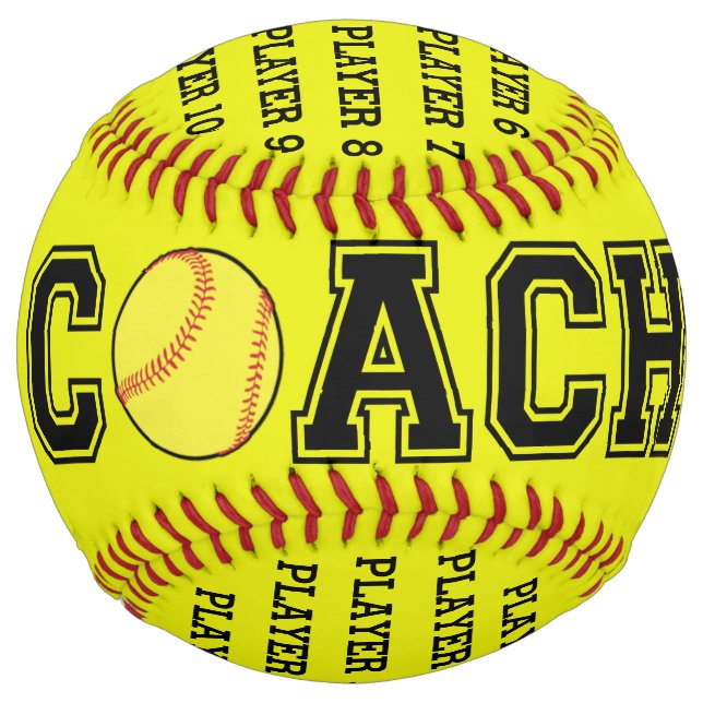 Personalised softball coach ball - 2019 season (Front)