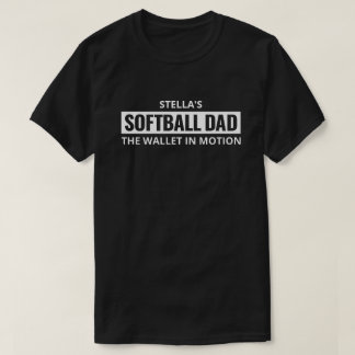 Personalised Softball Dad Gift for Men Custom T-Shirt