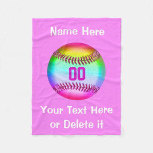 Personalised Softball Fleece Blanket