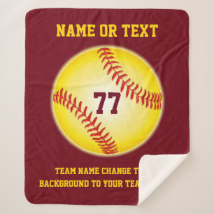 Personalised Softball Gifts for Seniors or Players Sherpa Blanket