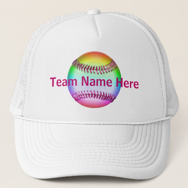 Personalised Softball Hats with YOUR TEAM NAME (Front)