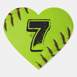 Personalised Softball Heart sticker