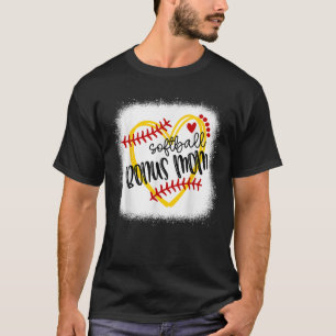 Personalised Softball Heart Tee Cute Bonus Mum Wom