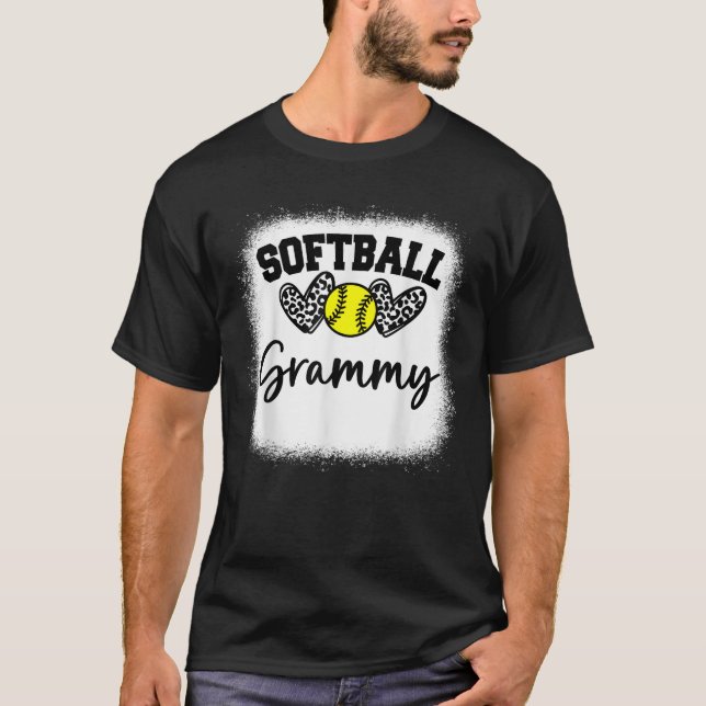 Personalised Softball Heart Tee Cute Grammy Women  (Front)