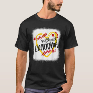 Personalised Softball Heart Tee Cute Grandma Women