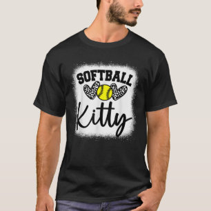 Personalised Softball Heart Tee Cute Kitty Men Wom