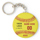 Personalised Softball Keychains Your Text and Logo