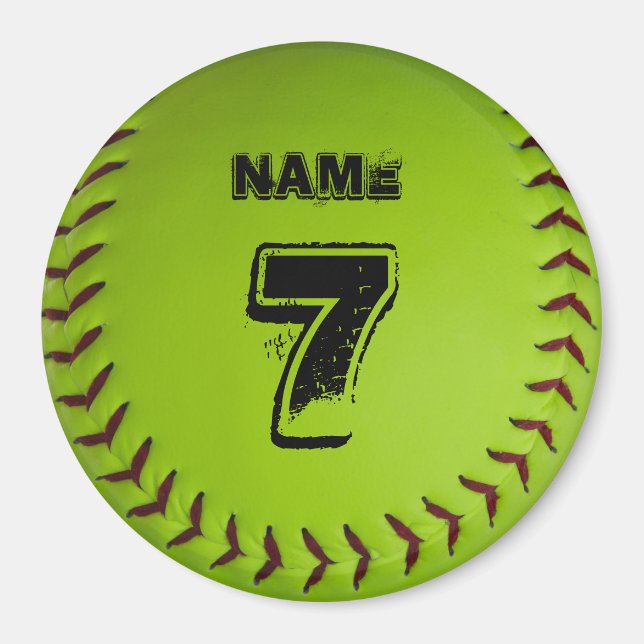 Personalised Softball Magnet (Front)