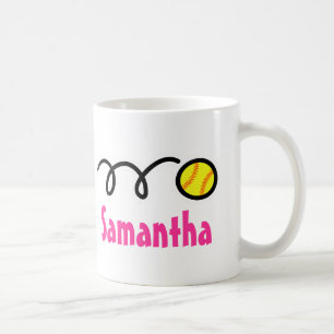 Personalised softball mug with customisable name