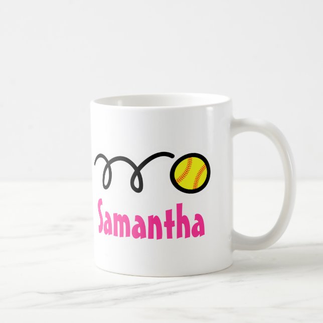Personalised softball mug with customisable name (Right)