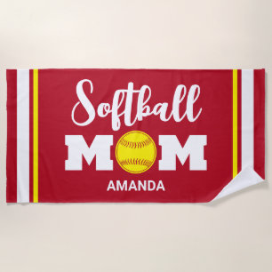 Personalised Softball Mum Mother's Day Beach Towel