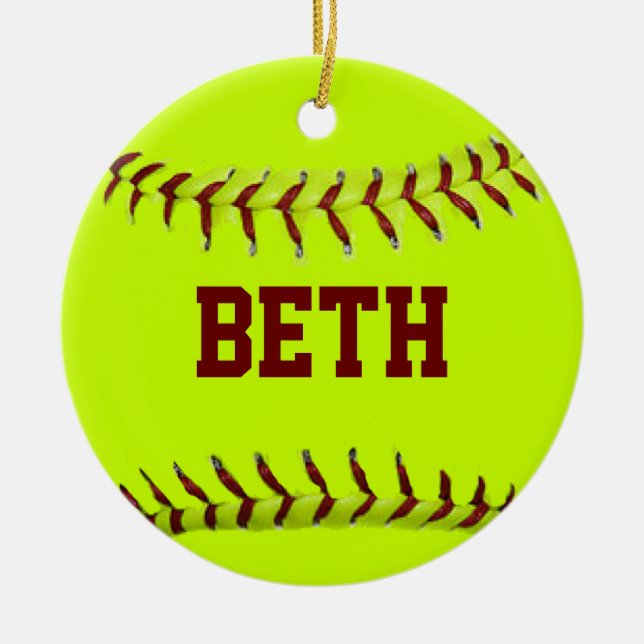 Personalised Softball Ornament (Front)