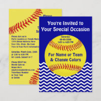 Personalised Softball Party Invitations