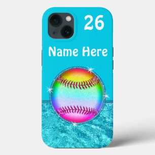 Personalised, Softball Phone Case, NEW to OLDER iPhone 13 Case