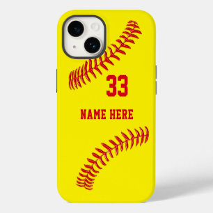 Personalised, Softball Phone Cases, Older to New iPhone 14 Case