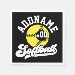 Personalised Softball Player ADD NAME Retro Team Napkin