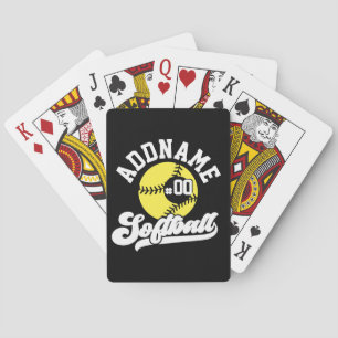 Personalised Softball Player ADD NAME Retro Team Playing Cards