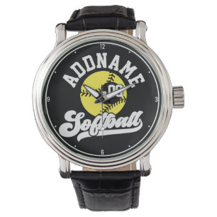 Personalised Softball Player ADD NAME Retro Team Watch