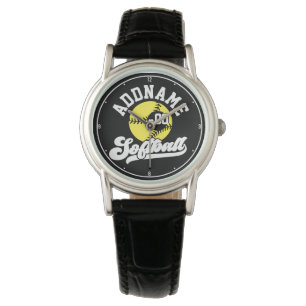 Personalised Softball Player ADD NAME Retro Team Watch