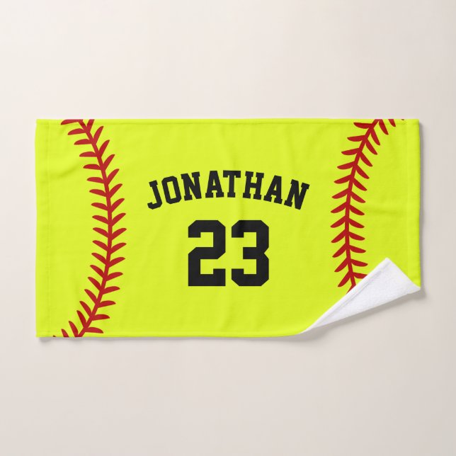 Personalised Softball Player Name Hand Towel (Hand Towel)
