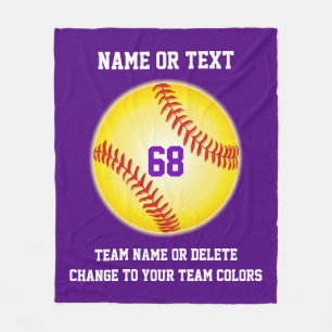 Personalised Softball Team Gifts Your Text, Fleece Blanket