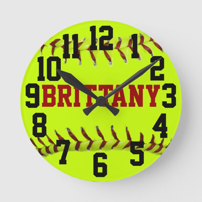 Personalised Softball Wall Clock (Front)