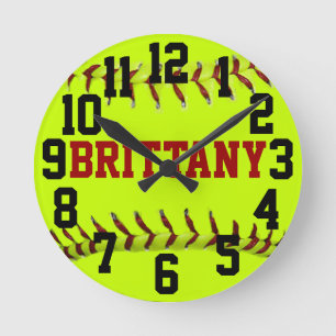 Personalised Softball Wall Clock