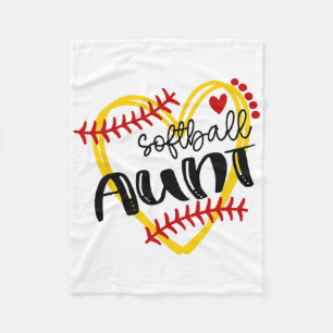 Personalised Softll Heart Tee Cute Aunt Women Soft Fleece Blanket