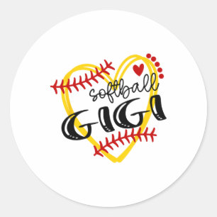 Personalised Softll Heart Tee Cute Gigi Women Soft Classic Round Sticker