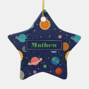 Personalised Solar System Space Ceramic Ornament