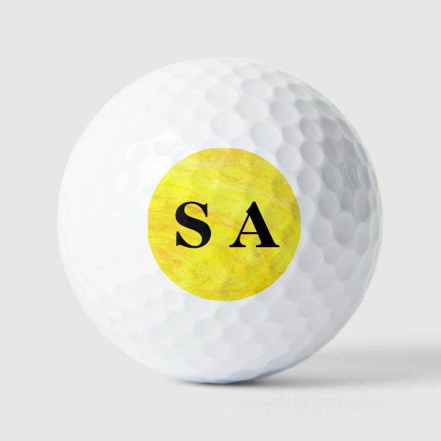 Personalised Solar Yellow Golf Balls (Front)