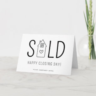 Personalised Sold Happy Closing Day Real Estate  Card