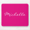 Personalised solid colour neon pink mouse pad