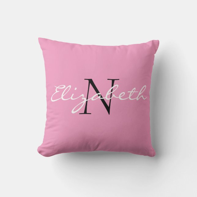 Personalised Solid Pink.Cartoon Cupcake Collection Cushion (Front)