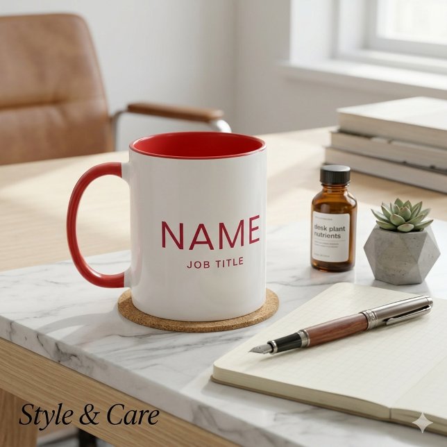 Personalised Solid Red Combo Mug with Your Name (Personalized Solid Red Combo Mug with Your Name)
