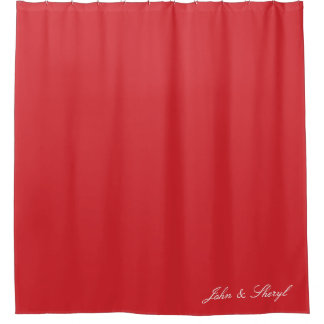 Personalised Solid Red Shower Curtain