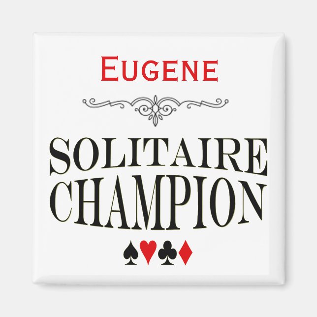 Personalised Solitaire Champion Magnet (Front)