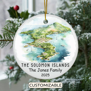 Personalised Solomon Islands Ornament, Oceania Ceramic Ornament