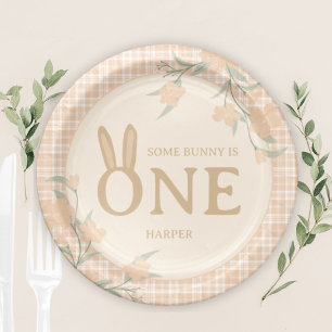 Personalised Some Bunny is One 1st Birthday Paper Plate
